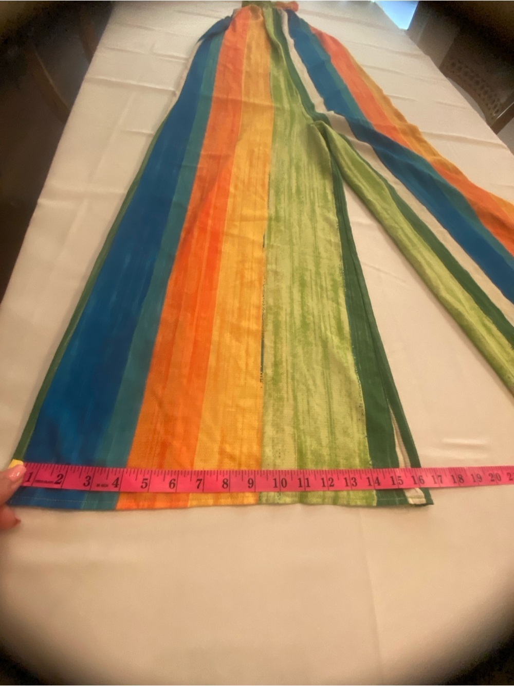 Women’s Rainbow Wide Leg Jumpsuit Peep Hole Back Vibrant Sleeveless size S - Picture 13 of 16